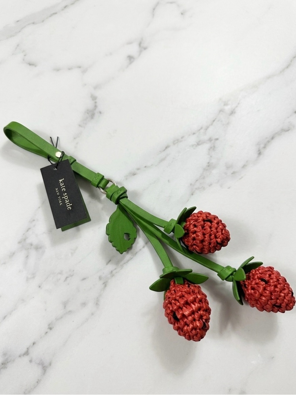 Kate Spade Charmed Strawberry Crochet Bag Charm - Picture 3 of 5